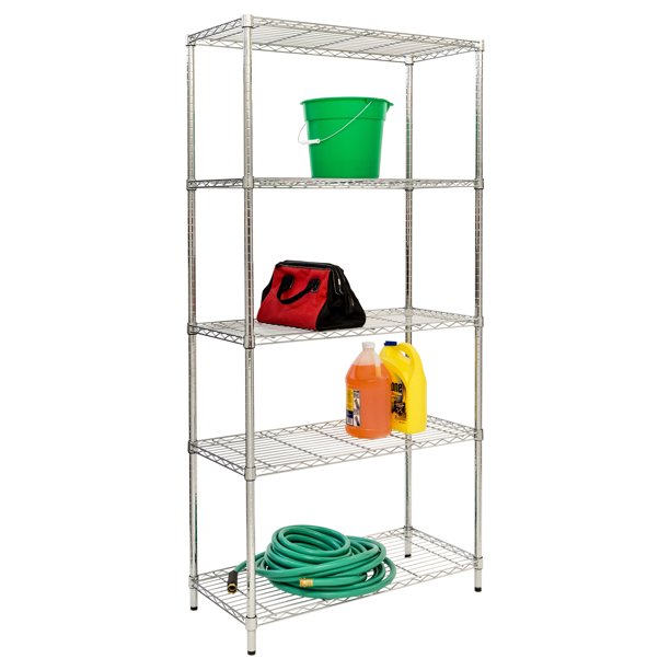 Honey Can Do 5Shelf Steel Storage Shelving Unit, Chrome