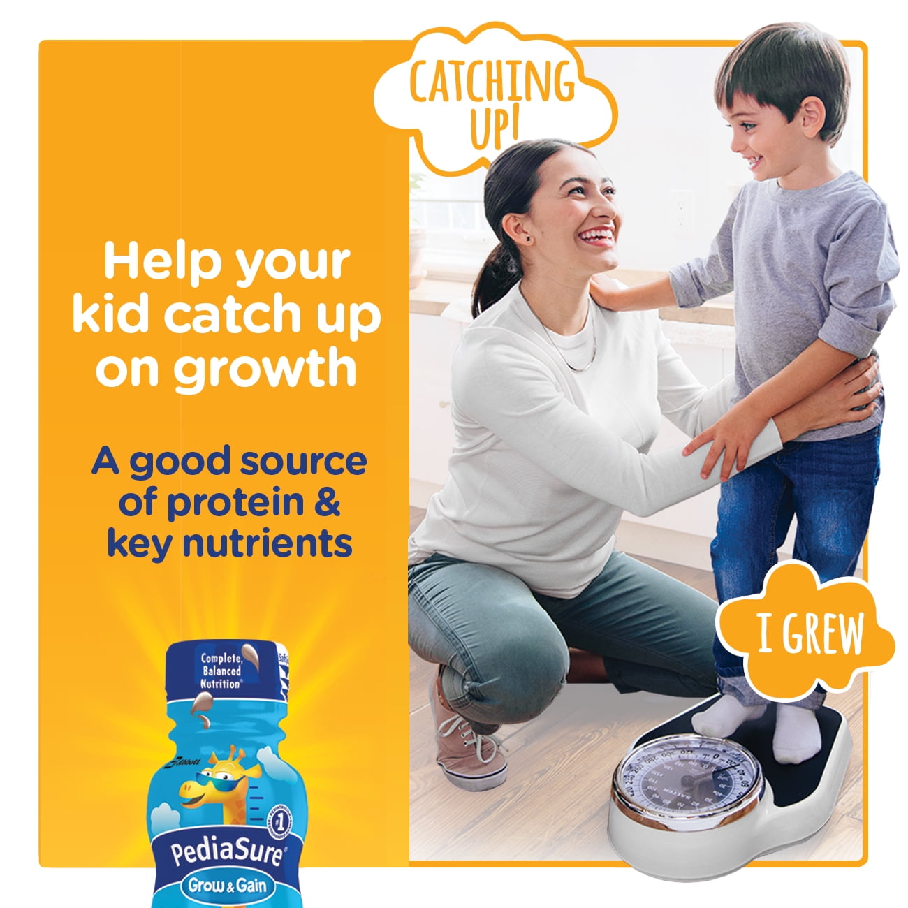 PediaSure Grow Gain Nutrition Shake For Kids, Banana, 8 fl oz (Pack of