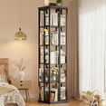 thumbnail image 7 of Homieasy Rotating Bookshelf, 360 Display Wood Spinning Bookshelves, 5 Tier Floorstanding Narrow Bookcase, Corner Bookshelf for Small Space, Black, 7 of 7