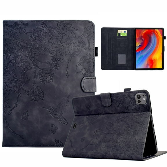 for iPad Pro 11 Inch (2024/2022/2021/2020/2018 Model), iPad Air 5/4 (10.9-Inch) Case, PU Leather Flip Case with Credit Card Slot Auto Sleep/Wake Kickstand Shockproof Full Body Ptotective, Black