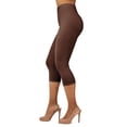 thumbnail image 2 of Gilbin Ultra Soft Capri High Waist Leggings for Women-Many Colors -One Size & Plus Size (Brown S-L), 2 of 3