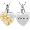 thumbnail image 2 of Hummingbird Urn Necklace for Ashes Sunflower Heart Keepsake Memorial Urn Necklace Cremation Jewelry Ash Pendant Keepsake Jewelry for Women Men Love One, 2 of 7