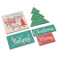 thumbnail image 4 of Juego de 5 letreros navideños de madera con diseños de árboles para decoración interior y exterior, 4 of 8