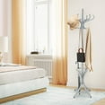 thumbnail image 6 of YYAo Coat Rack Stand,Hall Coat Tree,Coat Rack Storage Organizer,Wood Standing Hat Coat Rack with Umbrella Stand-Gray, 6 of 11