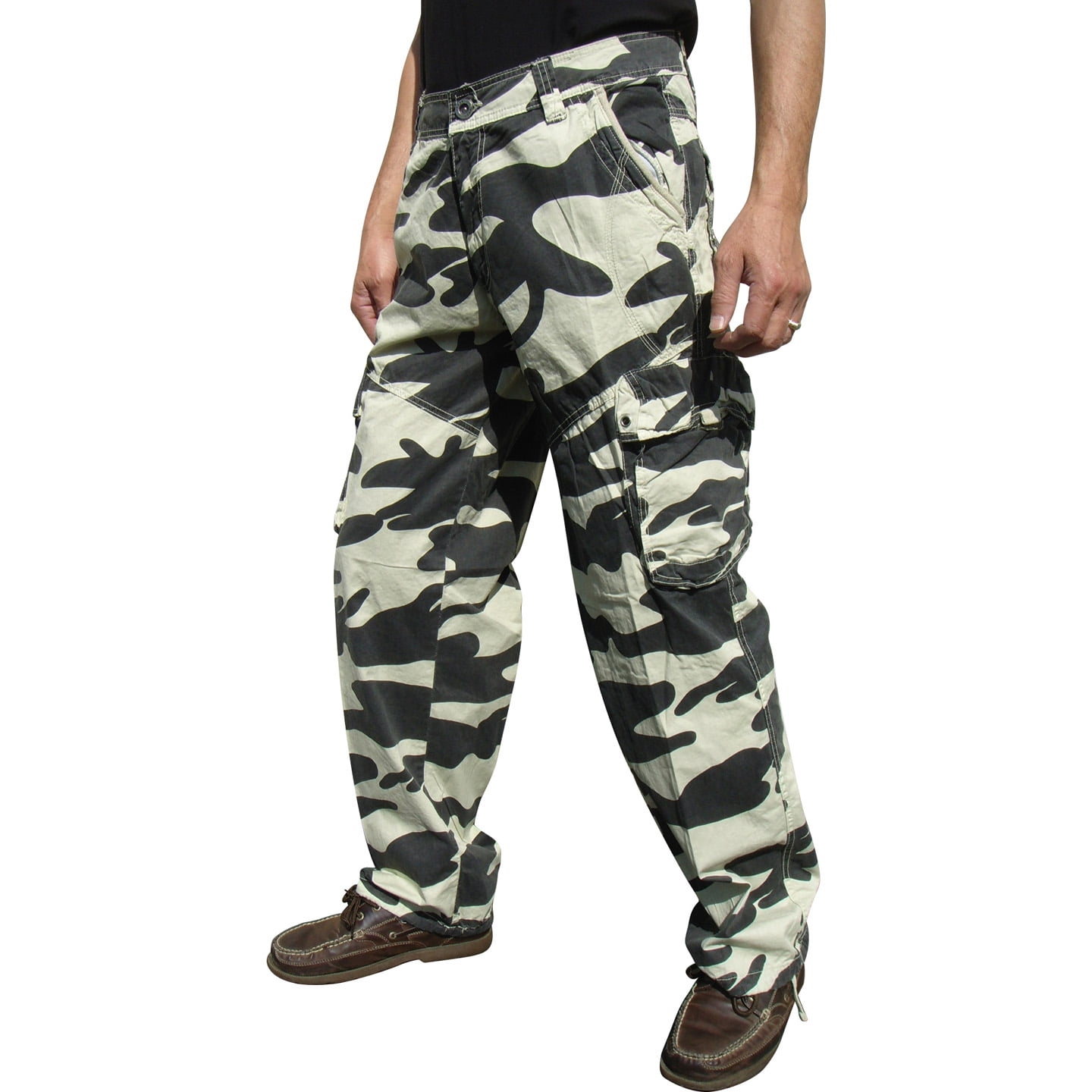 Mens Military-Style Camoflage Cargo Pants #27C1 34x32 Stone - Walmart.com