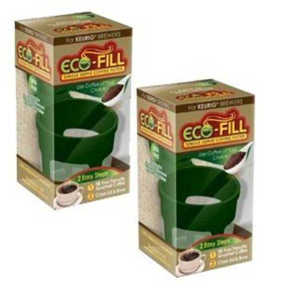 Perfect Pod Eco-Fill Refillable Coffee Capsule K-Cup Single Serve Brewers Reusable Filter 2 Pack