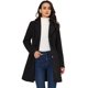 thumbnail image 1 of Abrigos largos de invierno con solapa con muesca y un solo pecho para mujer Negro XS, 1 of 6