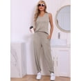 thumbnail image 2 of DARING DIVA Women's Pajamas Loungewear Knit V Neck Tank Tops with Pants Set Khaki XL, 2 of 6