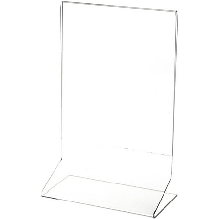 Plymor Clear Acrylic Sign Display / Literature Holder (Side-Load), 6" W x 8" H (2 Pack)