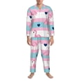 thumbnail image 4 of Bingfone Men'S Pajama Set 2 Piece Loungewear Pjs, Long Sleeve With Pajama Pants-Flamingo1, 4 of 9