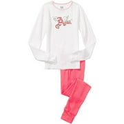Girls' Sweet Angel Thermal Shirt and Pants Set