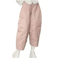 thumbnail image 2 of CQONEPT Women's Padded Pants Puffer Quilted Lightweight Down Pant Cozy Casual Thick Thermal High Waist Trousers Pink 4XL, 2 of 5