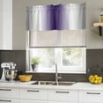 thumbnail image 4 of Gray Purple Curtain Valances for Windows, Kitchen Valance Window Treatments Panel 2 Pack, Modern Gradient Geometric Rod Pocket Short Curtains for Bathroom Bedroom 60 x 18 Inch, 4 of 8