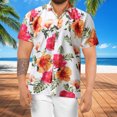 thumbnail image 2 of Camisa hawaiana para hombre, informal, holgada, playera, con solapa y botones Pompotops  oipoqjl44636, 2 of 7
