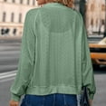 thumbnail image 5 of Scyoekwg Fall Cardigans for Women Zipper Lapel Short Coats Trendy Casual Solid Color Lightweight Loose Fall Coats Long Sleeve Cardigan(Green,XXL), 5 of 5