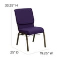 thumbnail image 4 of BizChair Padded Church Chair Set with Book Rack and Gold Vein Frame, Royal Purple (Set of 4), 4 of 10