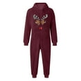 thumbnail image 4 of FAOWME Big Kids Girls Hooded Jumpsuits Long Sleeve Reindeer Print Zipper Plush Warm Soft Romper Bodysuits For Daily Wear Wine 3-4 Years, 4 of 4