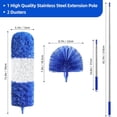 thumbnail image 6 of JFengqi Microfiber Duster with 30-100" Telescopic Pole, Reusable Home Cleaning Kit for High Ceilings, Fans, Cobwebs, Blinds & Furniture, Blue, 6 of 7