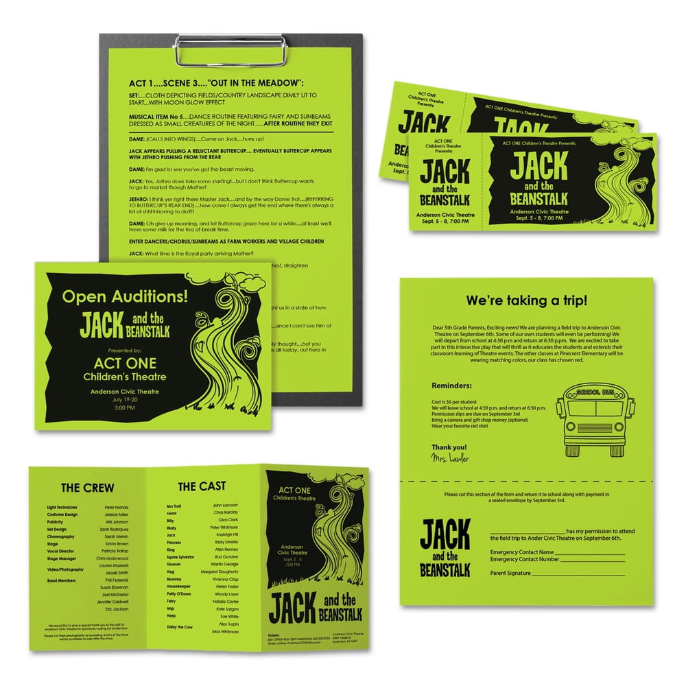 Neenah Astrobrights Bright Color Paper, 8 1/2in. x 11in., 24 Lb, FSC Certified, Terra Green, Ream Of 500 Sheets, 21588