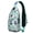 Greenish-blue-8, variant on Dino Lovers Cartoon Sling Backpack – Funny Colorful Dinosaur Pattern Bag – Cute Shoulder Purse for Men and Teens