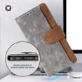 thumbnail image 7 of Leather For Apple iPhone 15 Plus RFID Blocking Dual Tone Flip Wallet Case, With Card Holder Buckle Magnetic Closure Shockproof Kickstand Protective Phone Cases Cove,Grey,For iPhone 15 Plus, 7 of 7