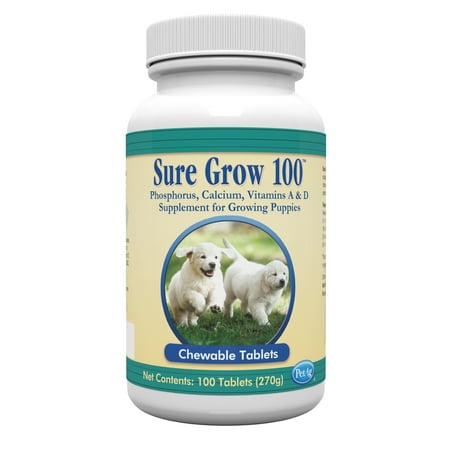 UPC: 0071860314491 | PetAg Sure Grow 100 – Puppy Vitamins – Calcium & Phosphorus Supplement for Dogs – 100 Tablets