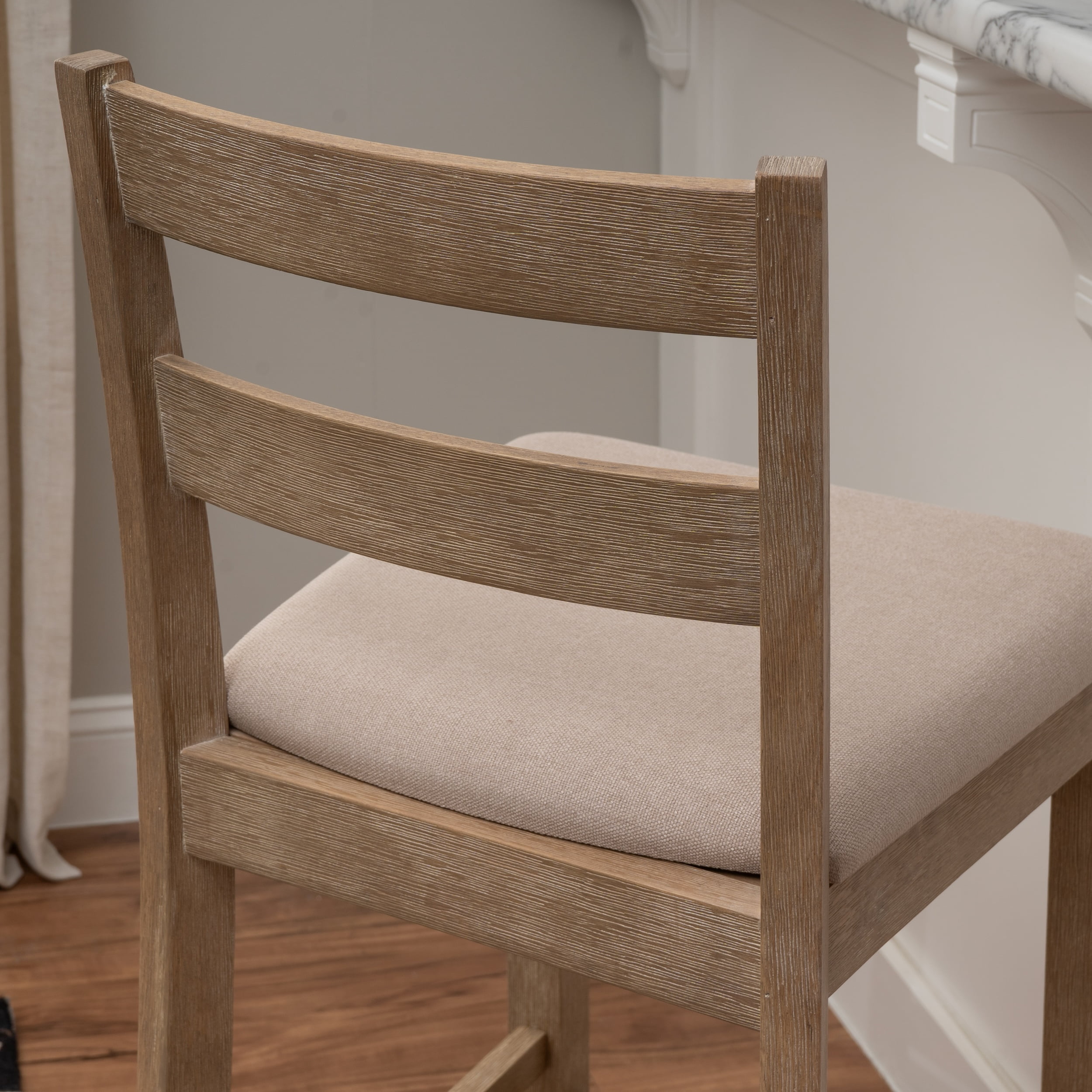 Linon Sorenson 31" Indoor Soho Bar Stool, Graywash/Beige