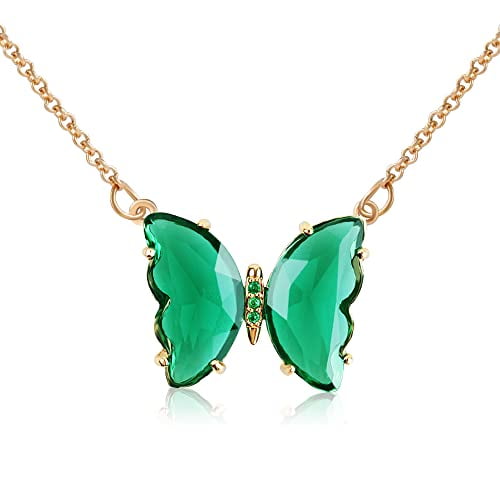 Fancy Butterfly Birthstone Necklace-