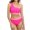 Pink, variant on VBVC Womens Color-Block Bikini Sets One Shoulder Top with Mid Waist Two Piece Bathing Suit Swimwear