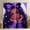 Black Girls 04, variant on Afro Hair Curtains for Living Room 2 Panels 38"Wx45"L, Cute Afro Melanin Princess 30%-50% Blackout Curtains,Purple Bow American Black Curtains & Drapes Kawaii Room Decor