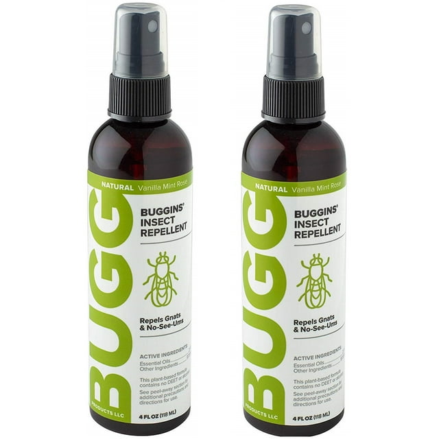 Buggins Natural Insect Repellent DEETFree, Repels Gnats & Flies, Plant
