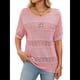 thumbnail image 3 of Suéteres de Corta para Mujer, Suéter de Cuello Redondo de Verano, Tops de Crochet. Rosa L, 3 of 10