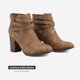 thumbnail image 2 of Botas TOETOS CHICAGO-03 para Mujer con Tacón Grueso y Tobillo en Color Tan, 2 of 4