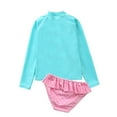 thumbnail image 2 of HAWEE Little Girls Two Pieces Rash Guard Swimsuit Set Long Sleeve Print Bikini Bathing Suit UPF50+ Beach Swimwear, 2 of 3