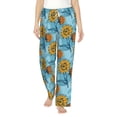 thumbnail image 2 of Lsque Sunflowers Print Women's Pajama Pants, Lounge Pant - Comfortable Home Wear,Elastic Waistband, Stylish Design-Large, 2 of 9