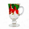 thumbnail image 3 of STP GOODS Red Currant Glass Footed Irish Coffee Mug Set of 4 pcs 6.8 fl oz (200 ml) Irish Coffee Glasses Latte Mugs with Stem for Tea Hot Chocolate, Red Green Clear, 3 of 5