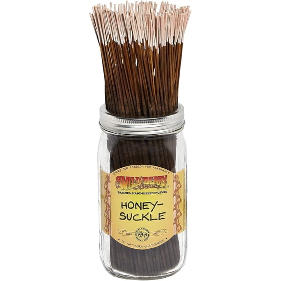 Wild Berry Honeysuckle Incense Sticks, 100 Count Hand-Dipped Aromatic Incense