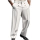 thumbnail image 1 of Pantalones de hombre de longitud completa con bolsillos inclinados, botones y cremallera, estilo occidental, de poliéster., 1 of 5