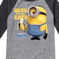 thumbnail image 3 of Despicable Me Minions - Only Here For The Eats - Toddler & Youth Raglan Graphic T-Shirt, 3 of 4