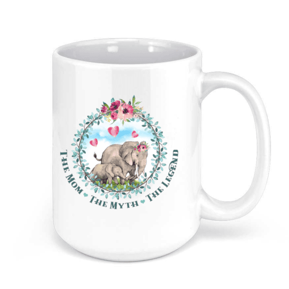 Grubby Garb The Mom The Myth The Legend 15 fl. oz. Novelty Ceramic Coffee Mug. a Coffee Mug
