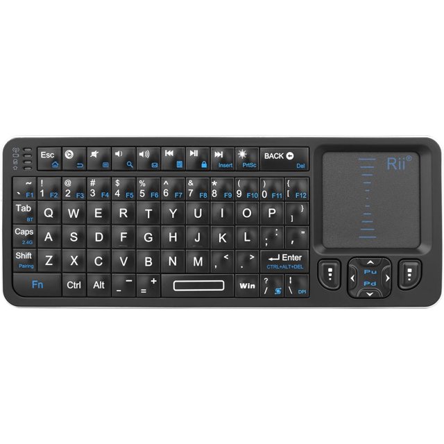 duomi-Mini Clavier Bluetooth K06, Clavier Sans Fil Rétroéclairé avec Télécommande TV d'Apprentissage IR, Clavier Portable avec Pavé Tactile Compatible avec Android TV Box, Projecteur, Ordinateur Portable, PC pour Android, Windows, Mac
