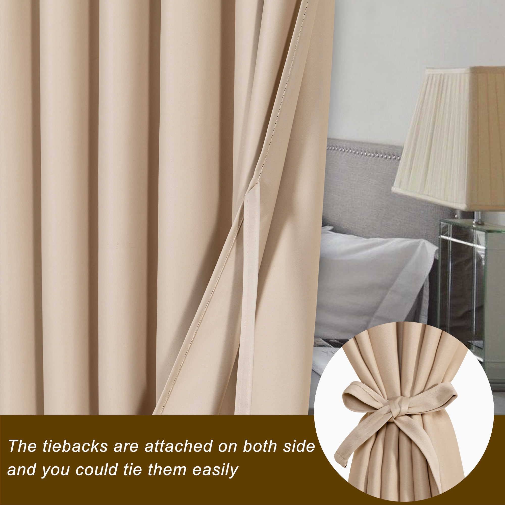 XWZO Sliding Door Curtains 80"W x 84"L, Grommet Privacy Room Divider for Bedroom Living Room, Extra Wide Thermal Blackout Curtains for Patio Sliding Glass Door, 1 Panel, Biscotti Beige