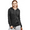 Black, variant on Women's Active Essentials Sofra Cottonbell Lightweight Full Zip Drawstring Cotton Hoodie with Front Pouch Pockets - Brick ( WALMART EXCLUSIVE )