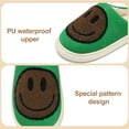 thumbnail image 3 of Smile Face Slippers for Women and Men Retro Comfy PU Leather Slip-On House Shoes with Memory Foam Warm Soft Flat Slides for Indoor & Outdoor, 3 of 5