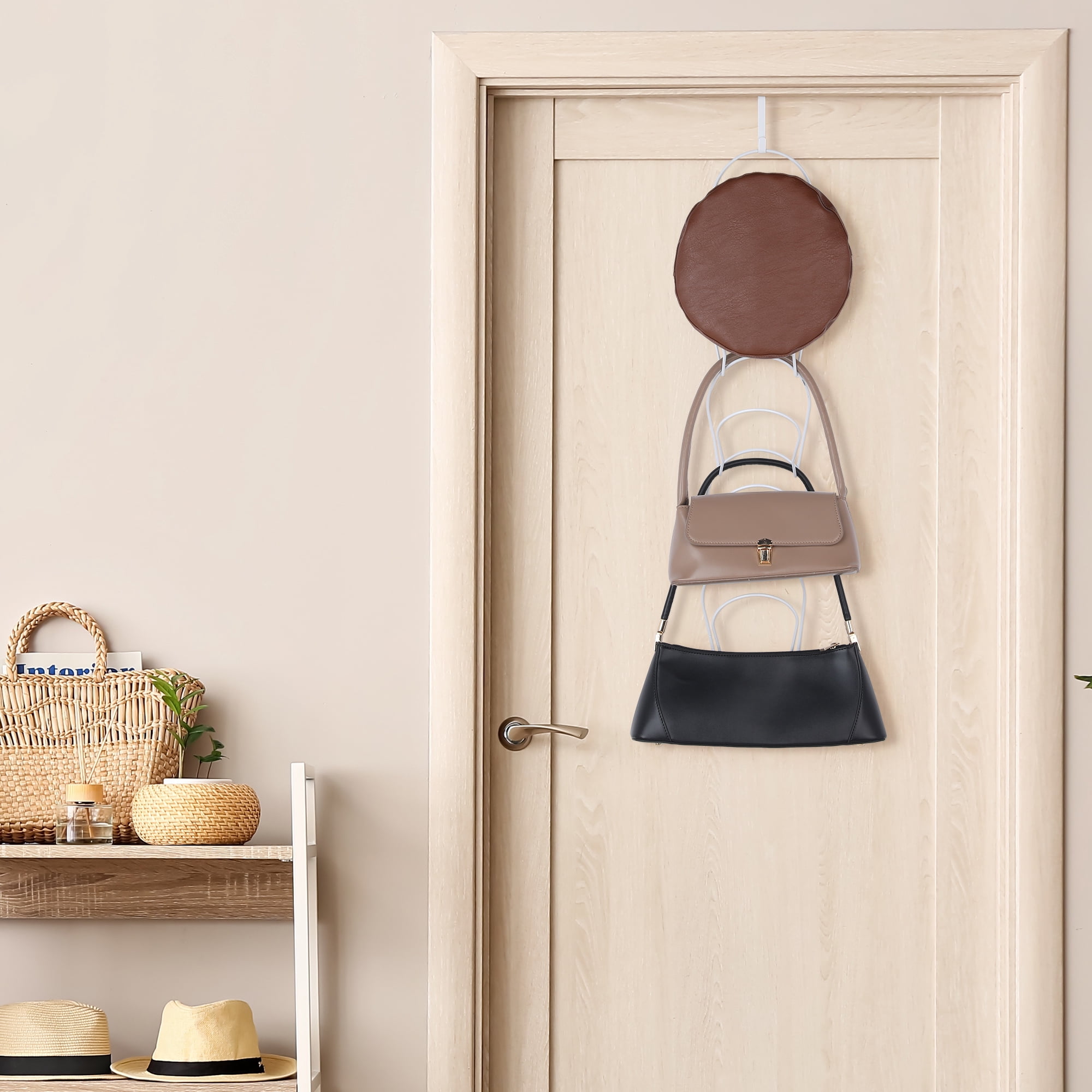 Unique Bargains Hat Rack 5 Pack Coat Hooks Display Storage Rack Wall Mounted Hanging White