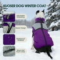 thumbnail image 4 of Kuoser Dog Winter Coat, 2 in 1 Pet Jacket with Harness Built in, 3xl Dog Clothes, Waterproof and Windproof, Purple, 4 of 7