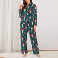 thumbnail image 3 of Kll Amanita Mushroom Print Women'S Long Sleeve Pajamas With Pants Sleepwear Loungewear 2 Set-Small, 3 of 9