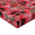 thumbnail image 4 of Ambesonne Tulips Fitted Sheet, Watercolor Floral Boho Print, Queen Size, Dark Coral Olive Green, 4 of 5