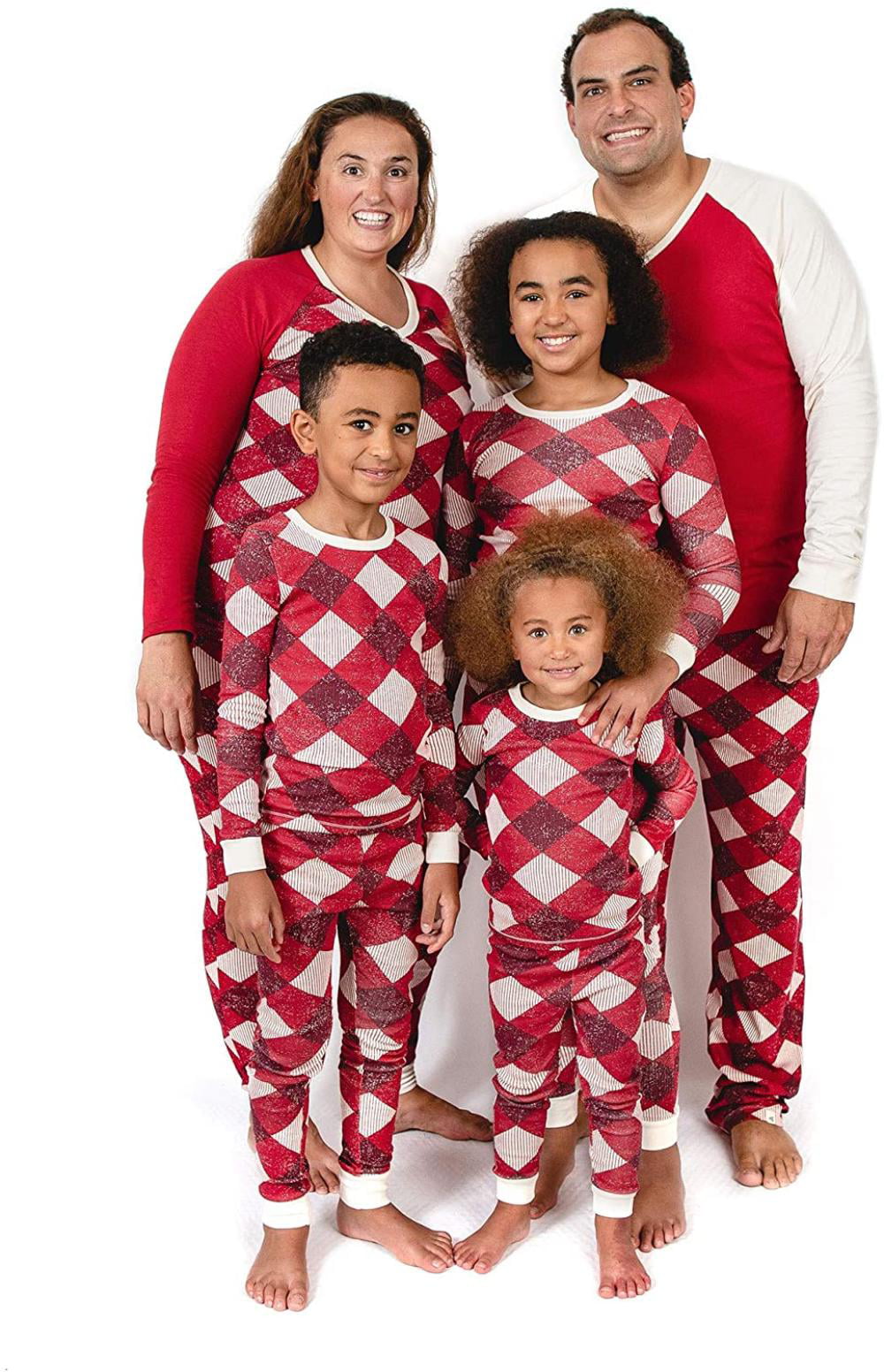 100% Organic Cotton Holiday Matching Pajamas Candy Cane Stripe Burts Bees Baby Family Jammies