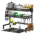 thumbnail image 1 of Escurridor de Trastes de 2 Niveles, Acero Inoxidable sobre Fregadero, Rejilla de Secado para Escurridor de Platos Grande, Organizadores de Cocina Multifuncionales y Estante de Almacenamiento,Negro, 1 of 19